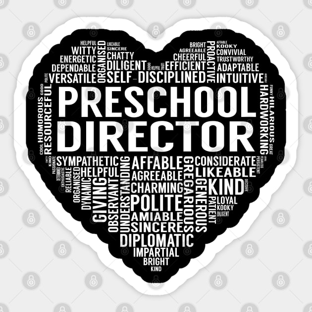 Preschool Director Heart Sticker by LotusTee